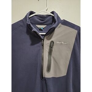 Eddie Bauer Men's Cloud Layer‎ Pro 1/4-Zip Pullover Hunter Blue/Charcoal Grey XL